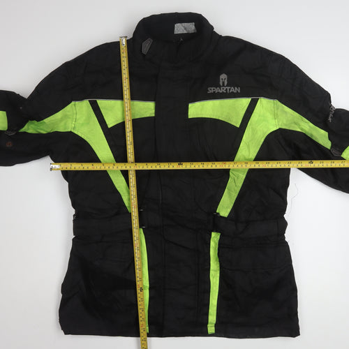 Spartan Men's Black Motorcycle Jacket L Reflective Softshell