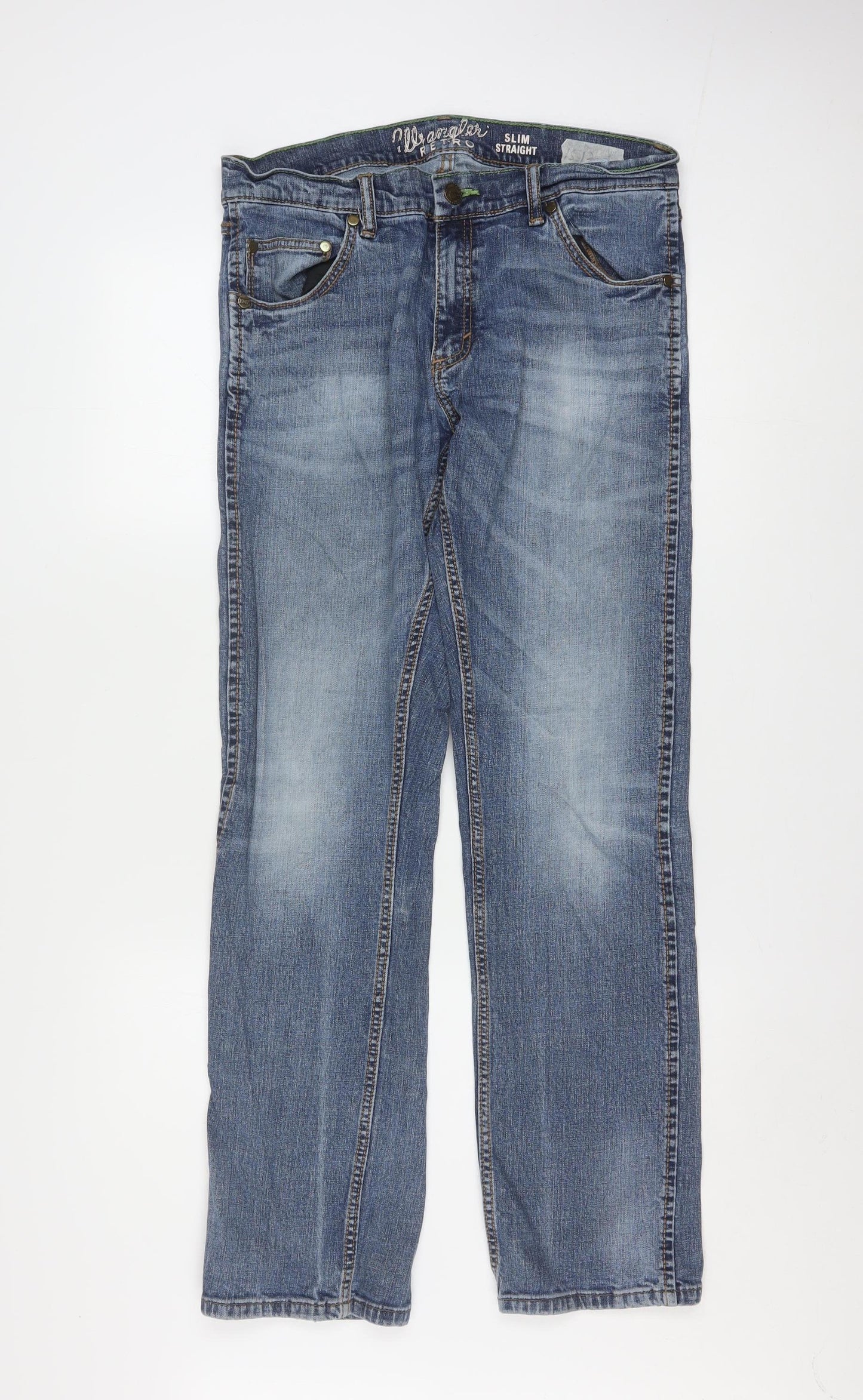Wrangler Men's Blue Slim Straight Denim Jeans 32x32