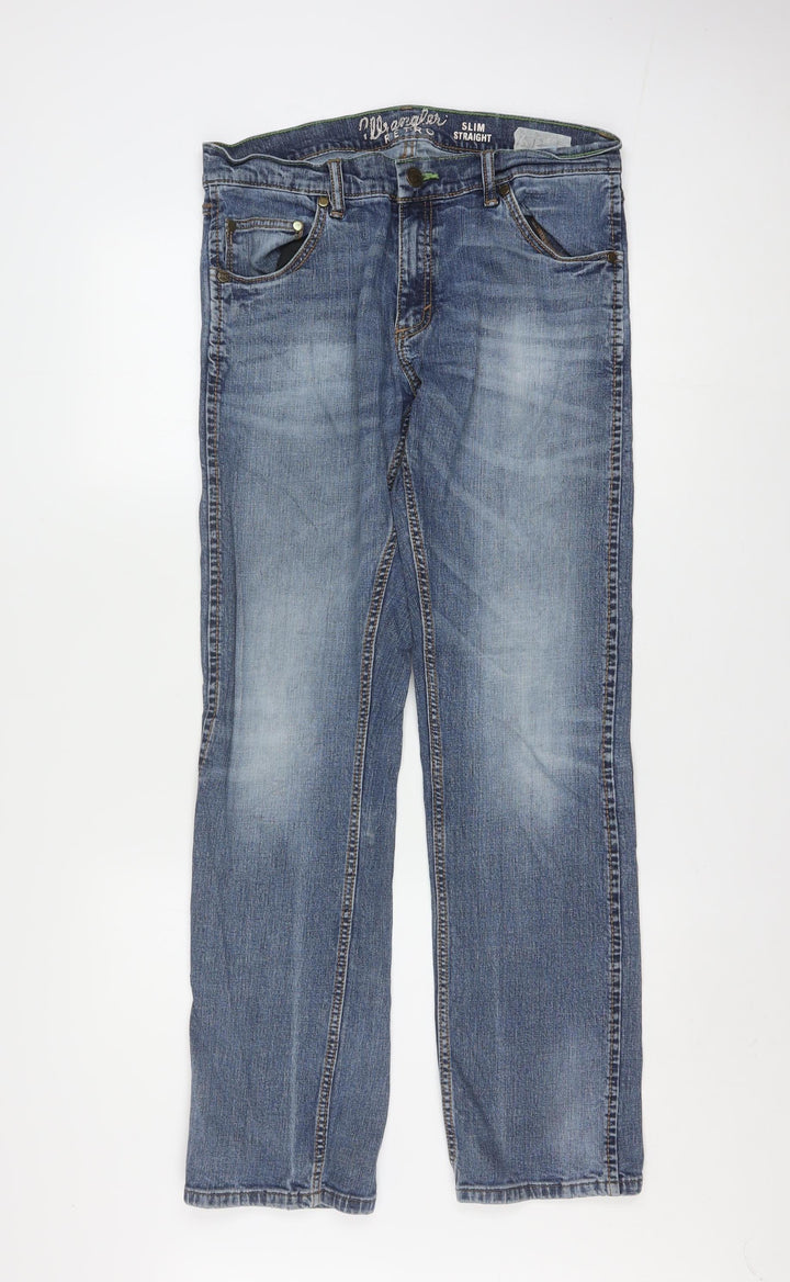 Wrangler Men's Blue Slim Straight Denim Jeans 32x32