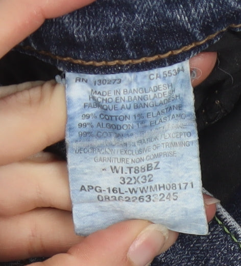 Wrangler Men's Blue Slim Straight Denim Jeans 32x32