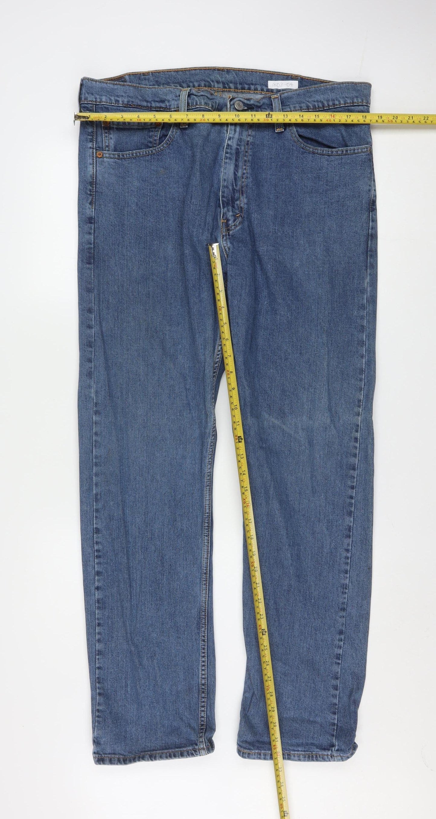 Levi's 505 Men's Blue Straight Denim Jeans W38 L32 Classic Fit