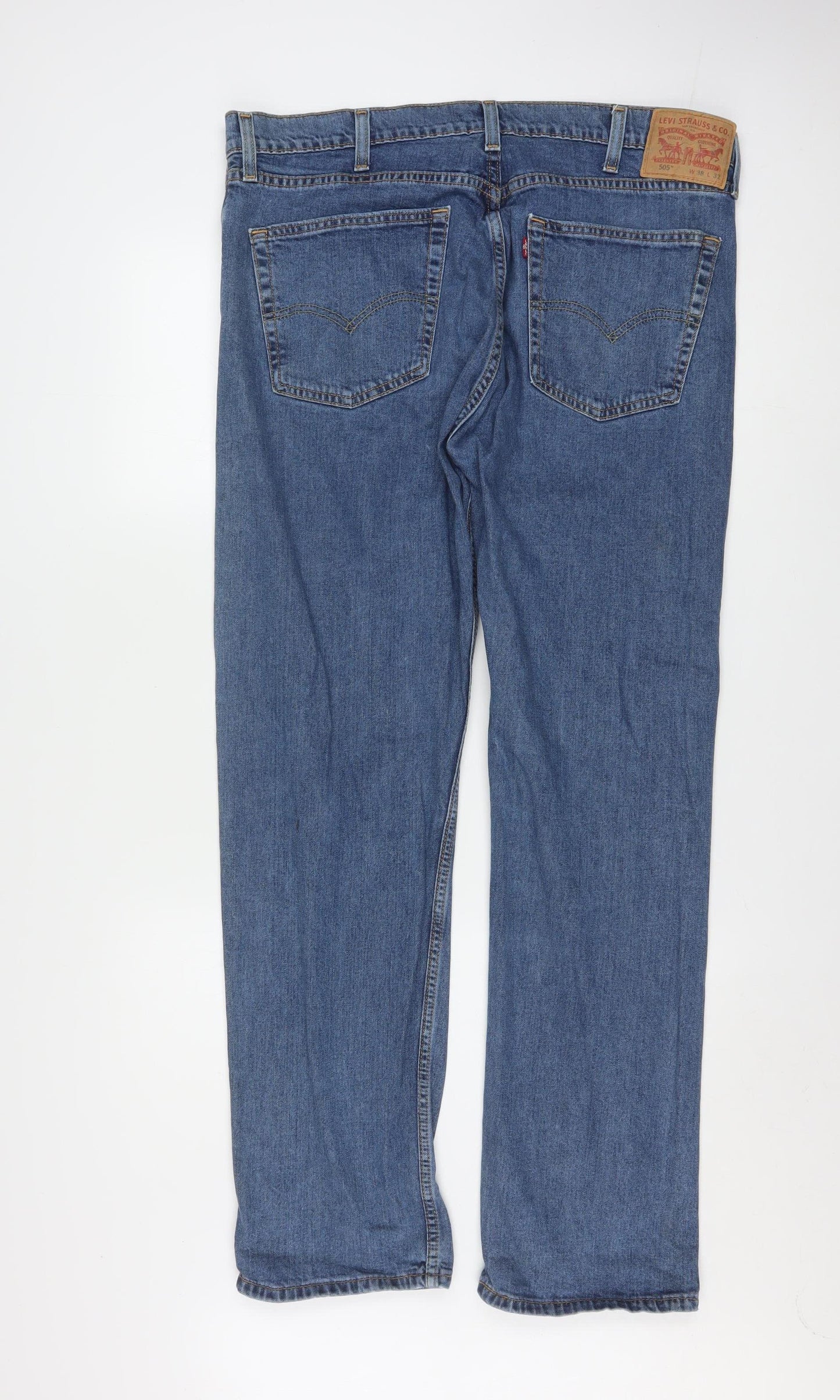 Levi's 505 Men's Blue Straight Denim Jeans W38 L32 Classic Fit