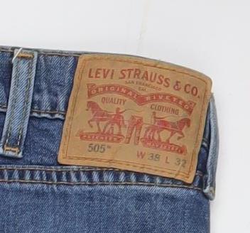 Levi's 505 Men's Blue Straight Denim Jeans W38 L32 Classic Fit
