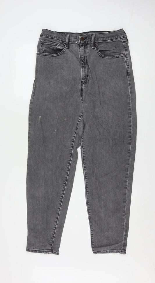 Levi Strauss Women's Grey Mom Jeans Size 12 Regular High Rise Denim