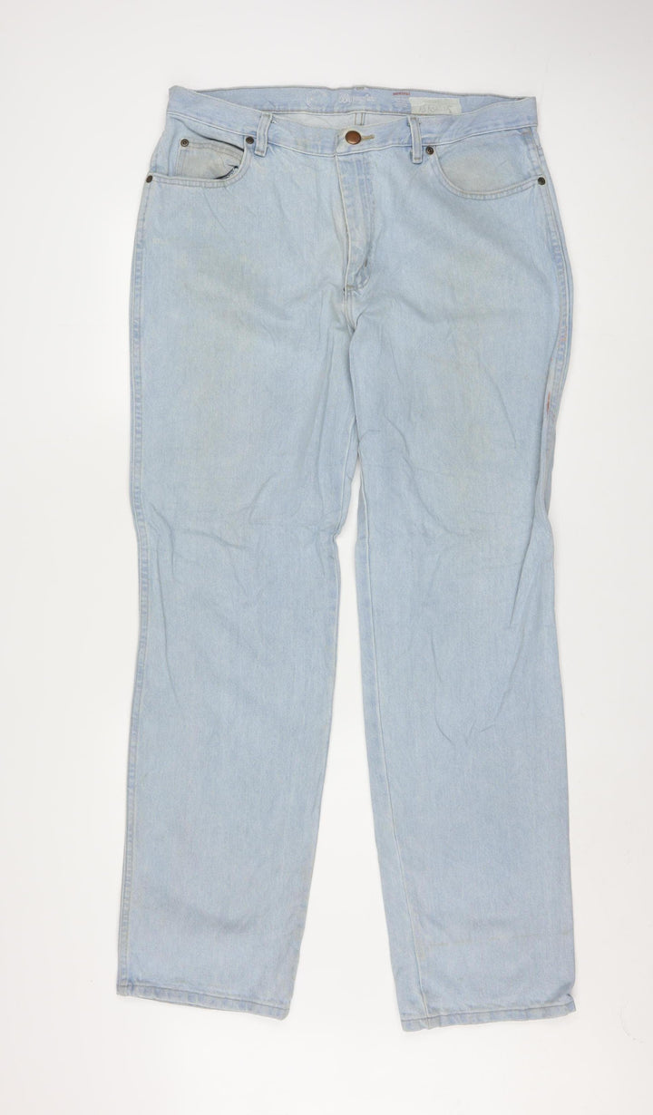 Wrangler Mens Blue 36 Straight Leg Denim Jeans Vintage Style