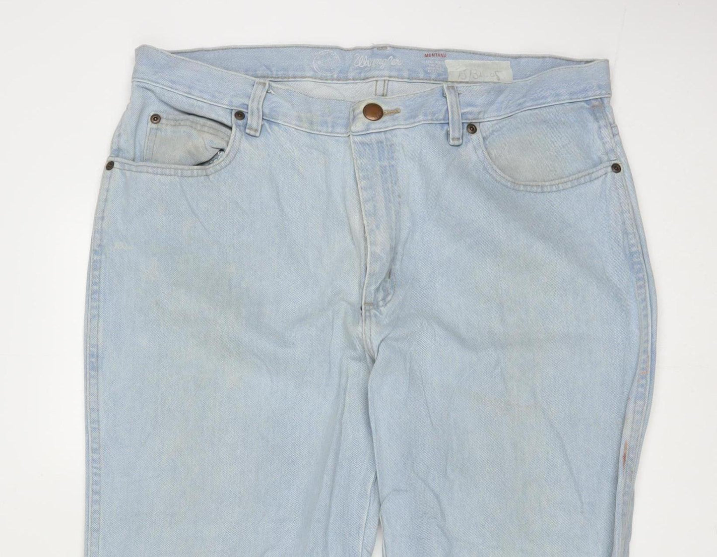 Wrangler Mens Blue 36 Straight Leg Denim Jeans Vintage Style