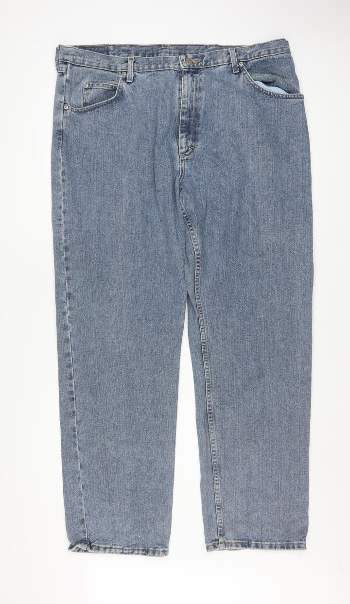Wrangler Men's Blue 40x32 Straight Fit Denim Jeans