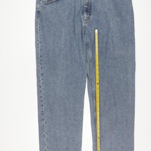 Wrangler Men's Blue 40x32 Straight Fit Denim Jeans