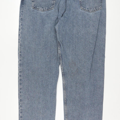 Wrangler Men's Blue 40x32 Straight Fit Denim Jeans