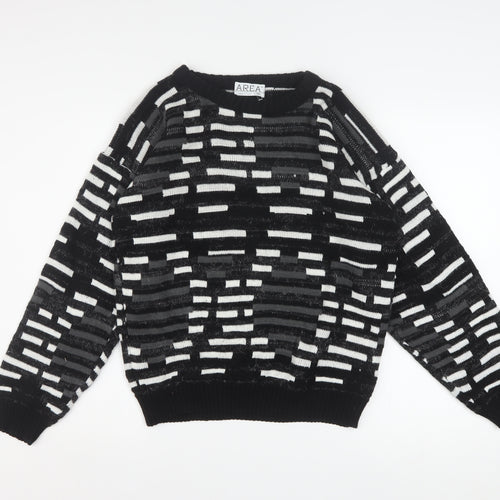 AREA by TAG Women's Black Geometric Knit Pullover Jumper Size S