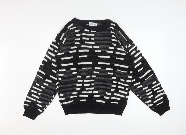 AREA by TAG Women's Black Geometric Knit Pullover Jumper Size S