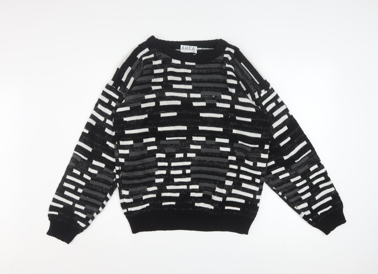 AREA by TAG Women's Black Geometric Knit Pullover Jumper Size S