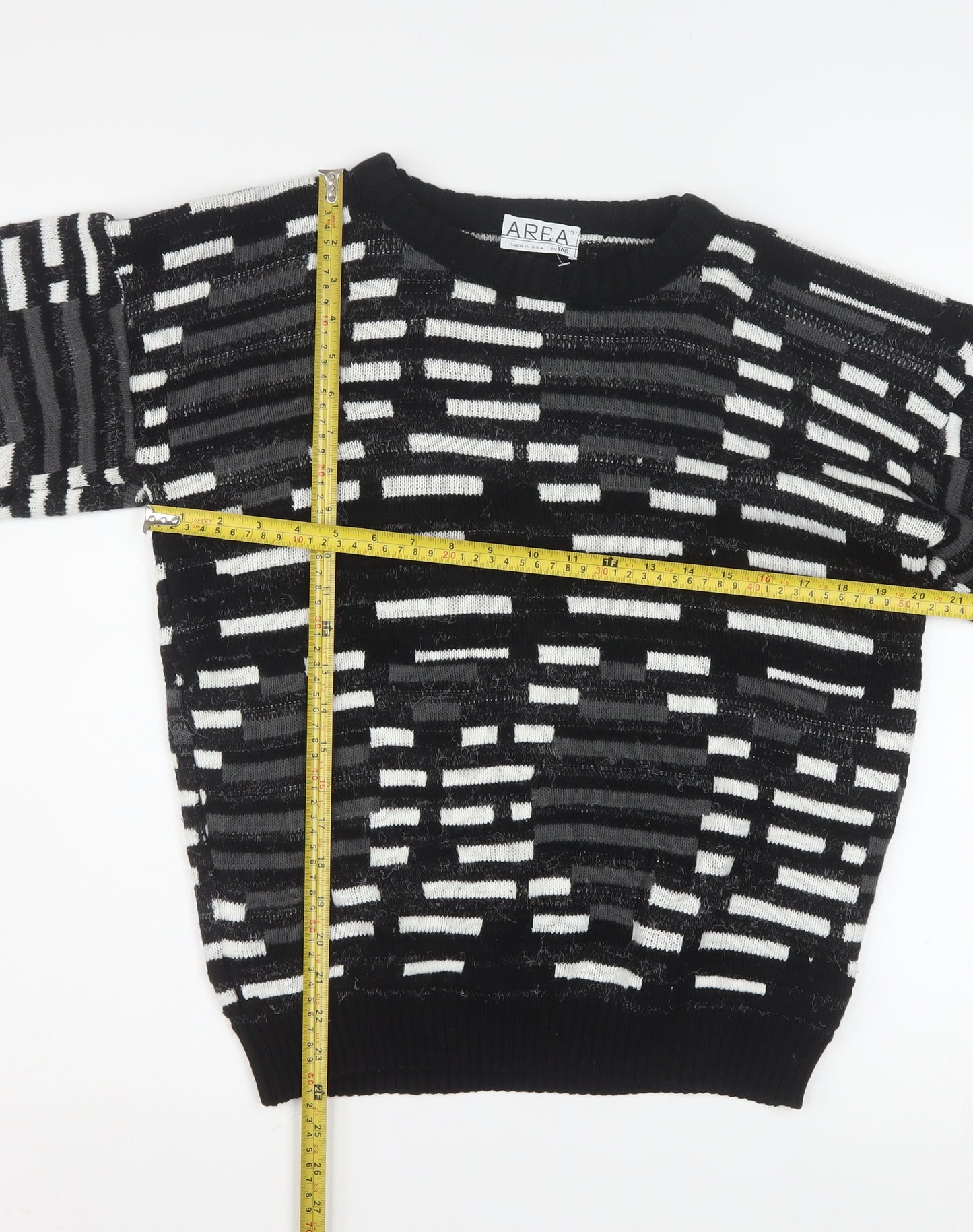 AREA by TAG Women's Black Geometric Knit Pullover Jumper Size S