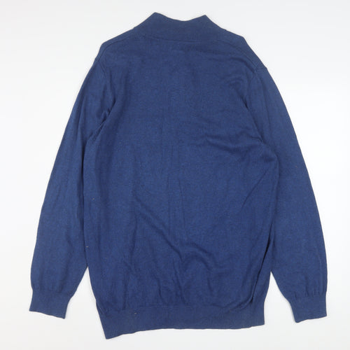 L.L. Bean Men's Blue Cotton Cashmere 1/4 Zip Jumper L Tall