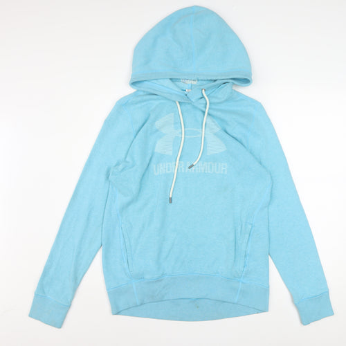 Under Armour Women's Blue Pullover Hoodie Size M Logo Print