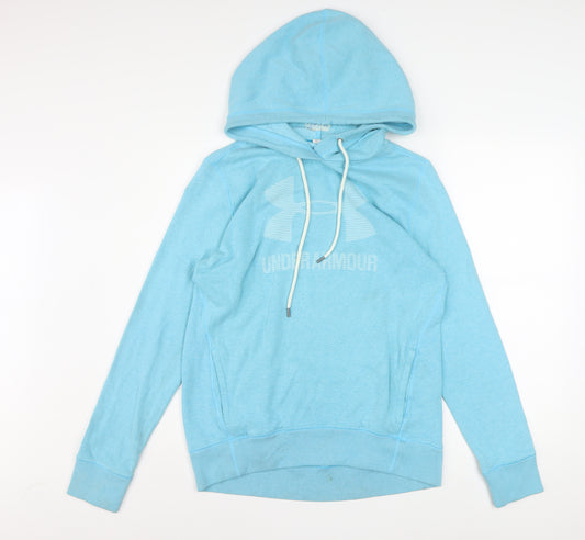Under Armour Women's Blue Pullover Hoodie Size M Logo Print