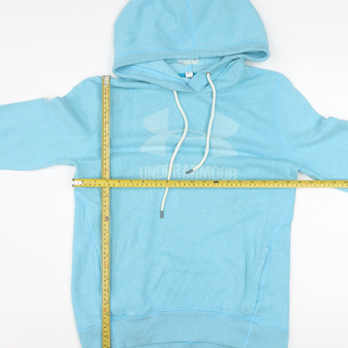 Under Armour Women's Blue Pullover Hoodie Size M Logo Print