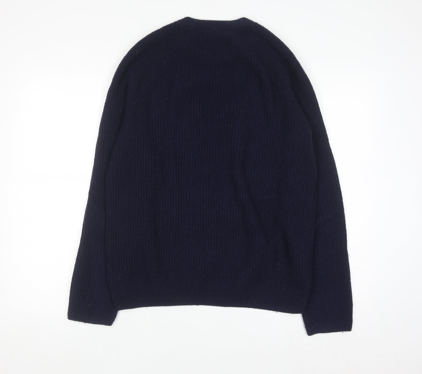 Farah Men's Blue Lambswool Crew Neck Jumper Size M