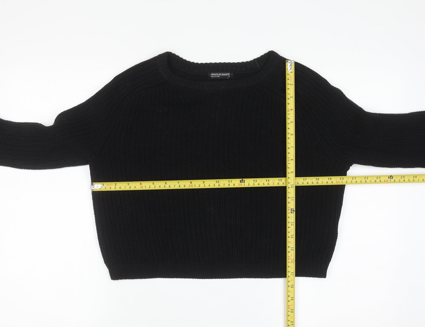 American Apparel Women’s Black Cotton Chunky Knit Jumper Size M