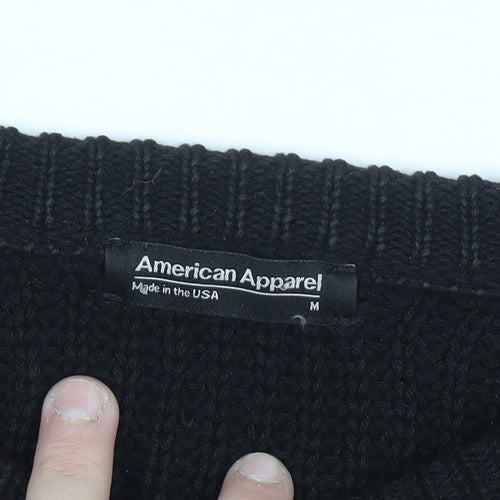 American Apparel Women’s Black Cotton Chunky Knit Jumper Size M