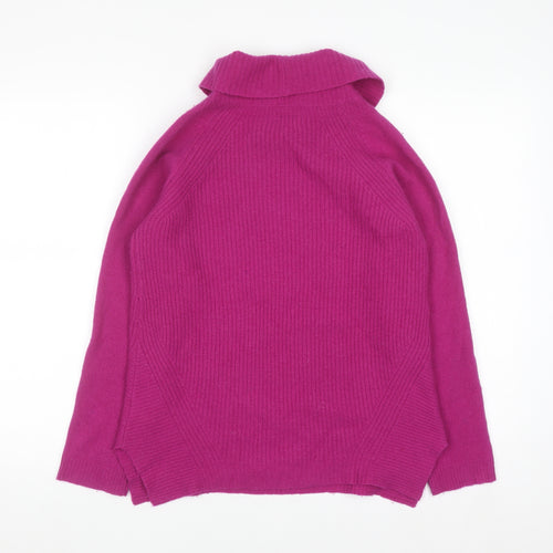 Jigsaw Junior Girls Pink Lambswool Roll Neck Jumper Sweater 12-13 Years