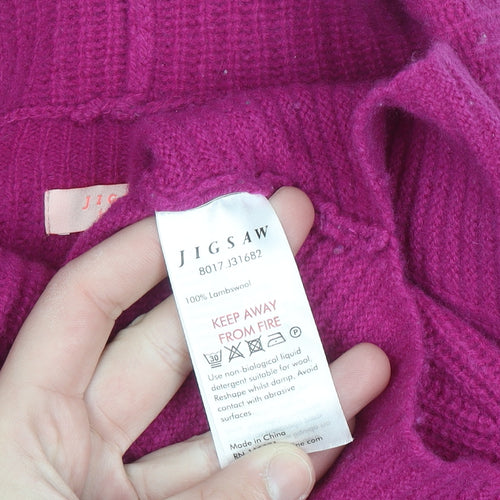 Jigsaw Junior Girls Pink Lambswool Roll Neck Jumper Sweater 12-13 Years