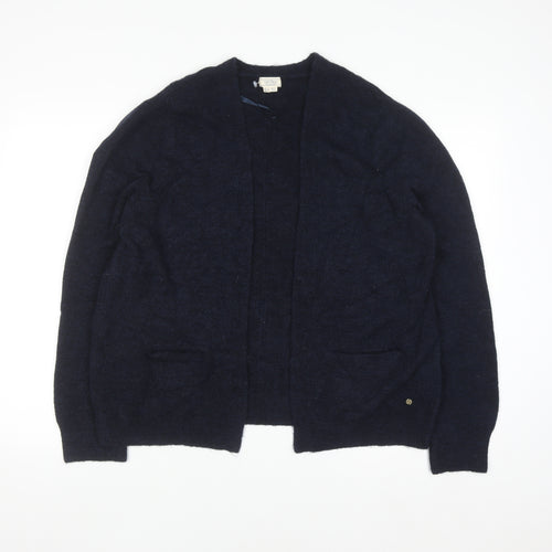 Fat Face Women Blue Knit Open Cardigan UK 16 Wool Blend
