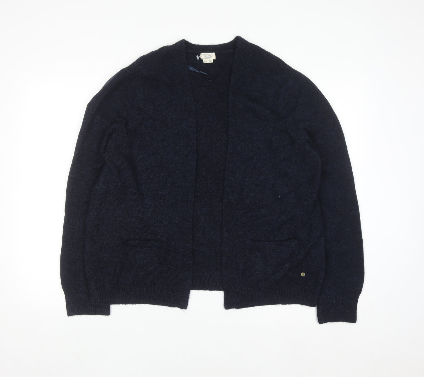 Fat Face Women Blue Knit Open Cardigan UK 16 Wool Blend