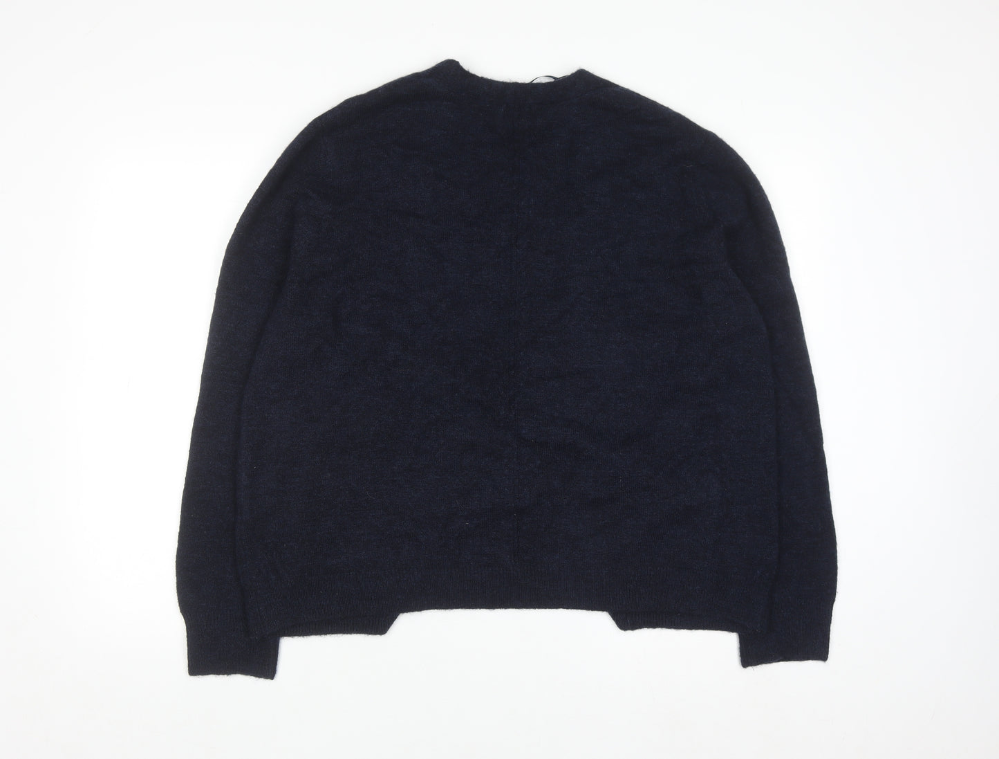 Fat Face Women Blue Knit Open Cardigan UK 16 Wool Blend