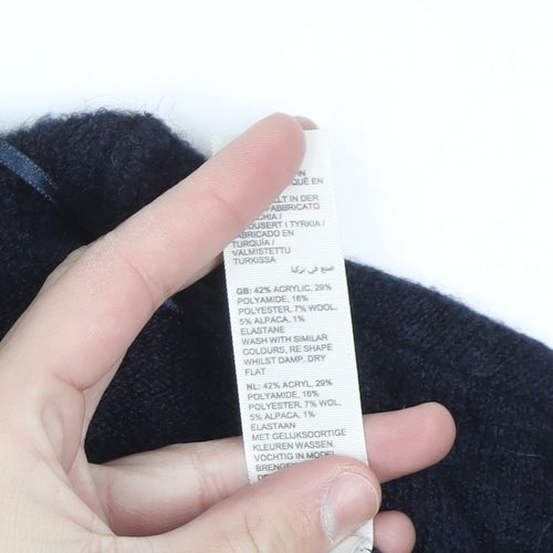 Fat Face Women Blue Knit Open Cardigan UK 16 Wool Blend