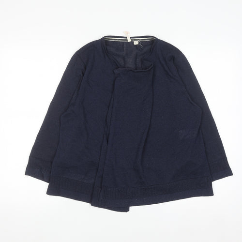 White Stuff Women Navy Cardigan UK 14 Viscose Blend Open Knit