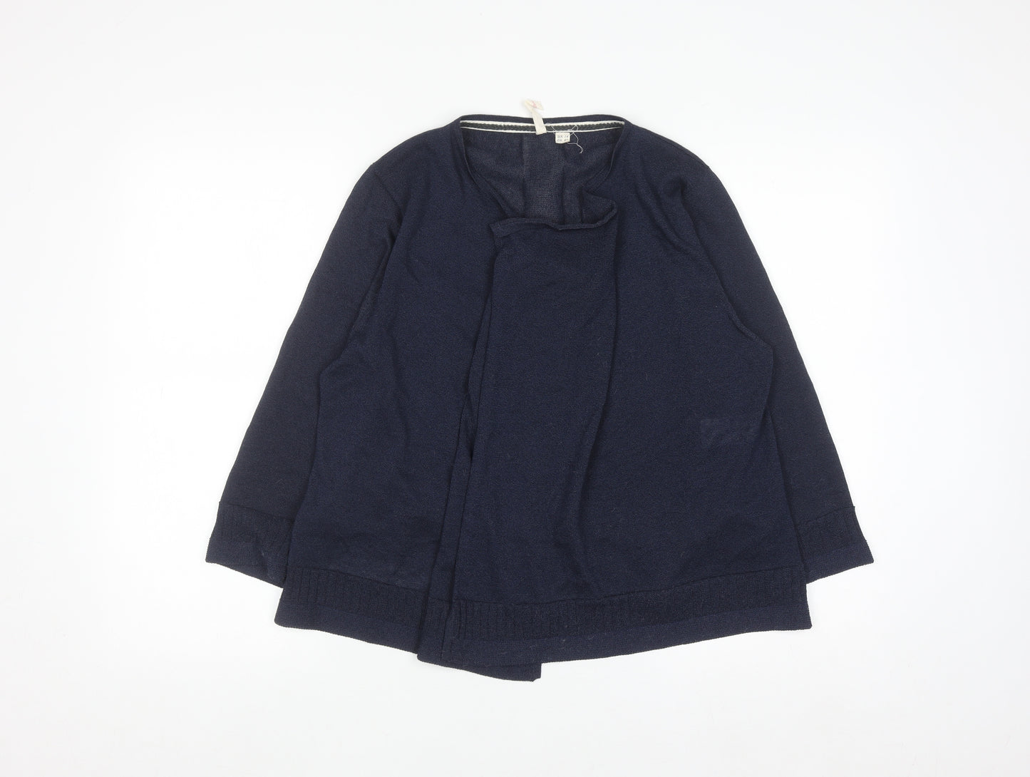 White Stuff Women Navy Cardigan UK 14 Viscose Blend Open Knit