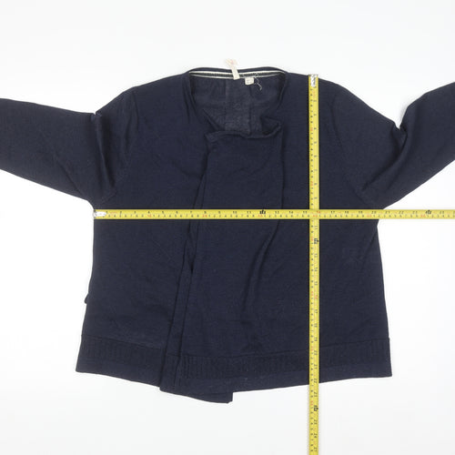 White Stuff Women Navy Cardigan UK 14 Viscose Blend Open Knit