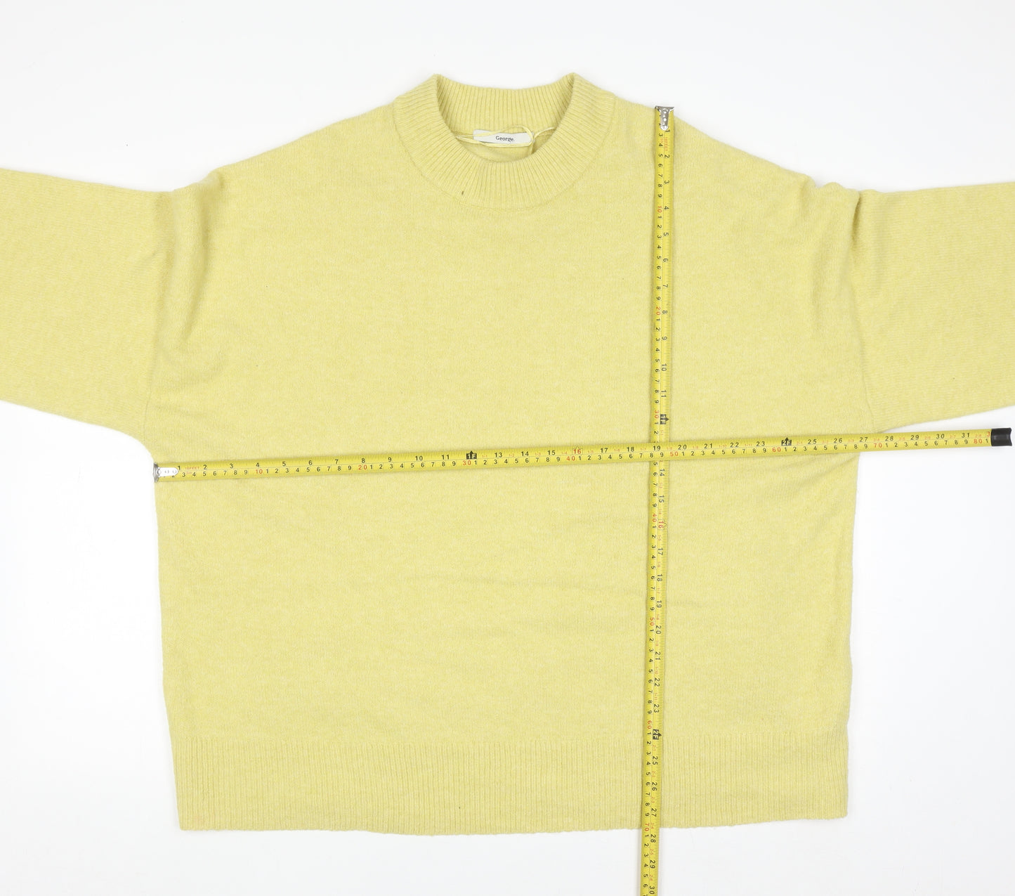 George Women Green XL Relaxed Crew Neck Pullover Jumper