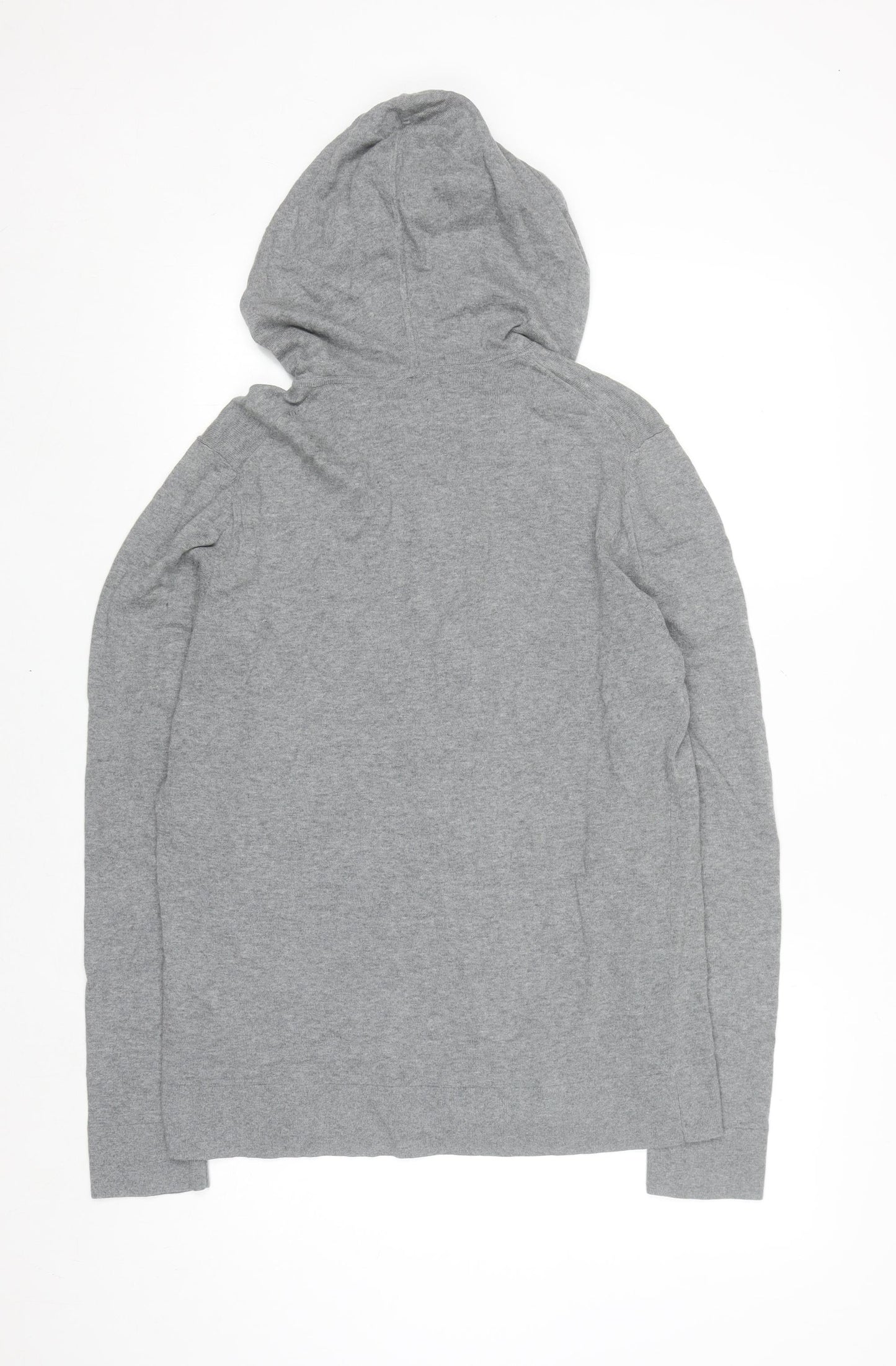 Jaeger Men's Grey Full Zip Cotton Hoodie M Regular Fit