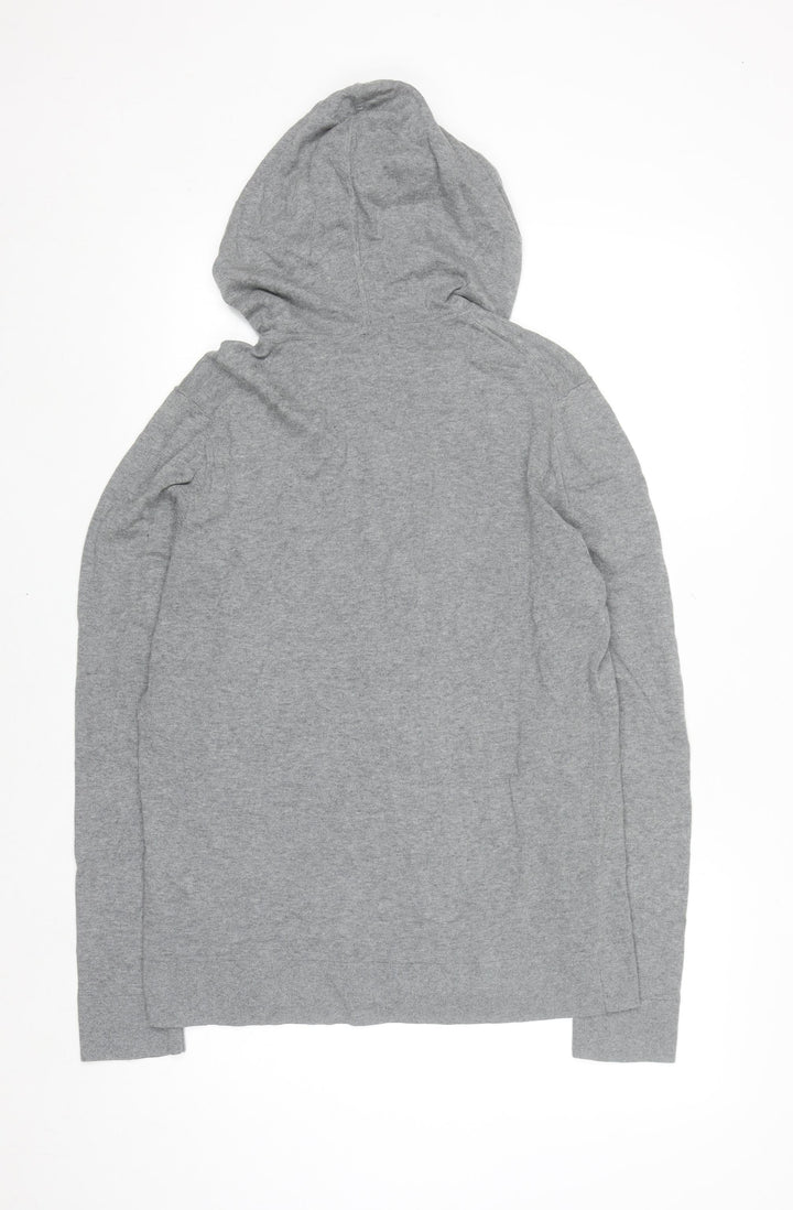 Jaeger Men's Grey Full Zip Cotton Hoodie M Regular Fit