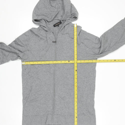 Jaeger Men's Grey Full Zip Cotton Hoodie M Regular Fit