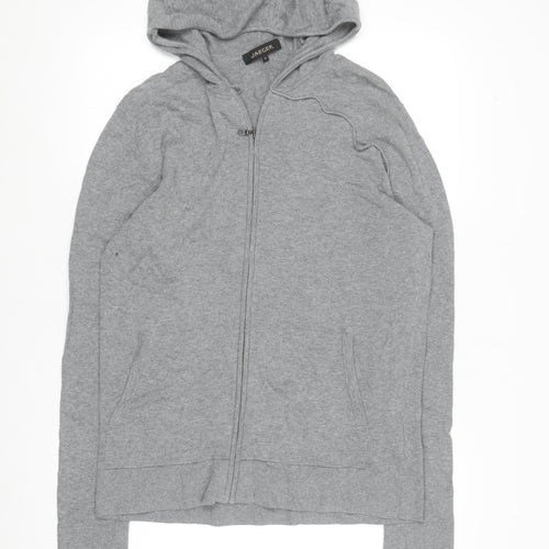 Jaeger Men's Grey Full Zip Cotton Hoodie M Regular Fit