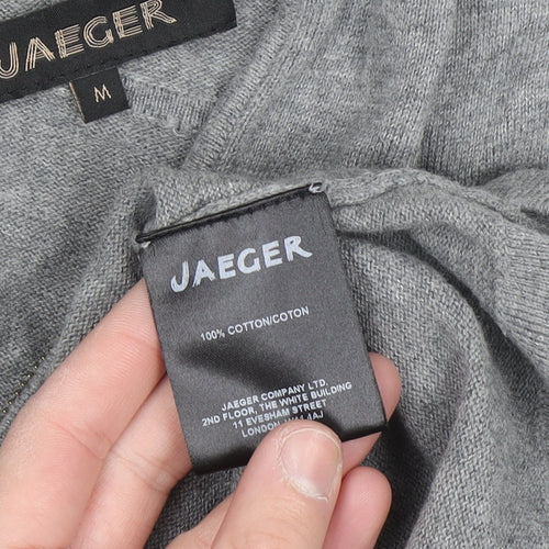 Jaeger Men's Grey Full Zip Cotton Hoodie M Regular Fit