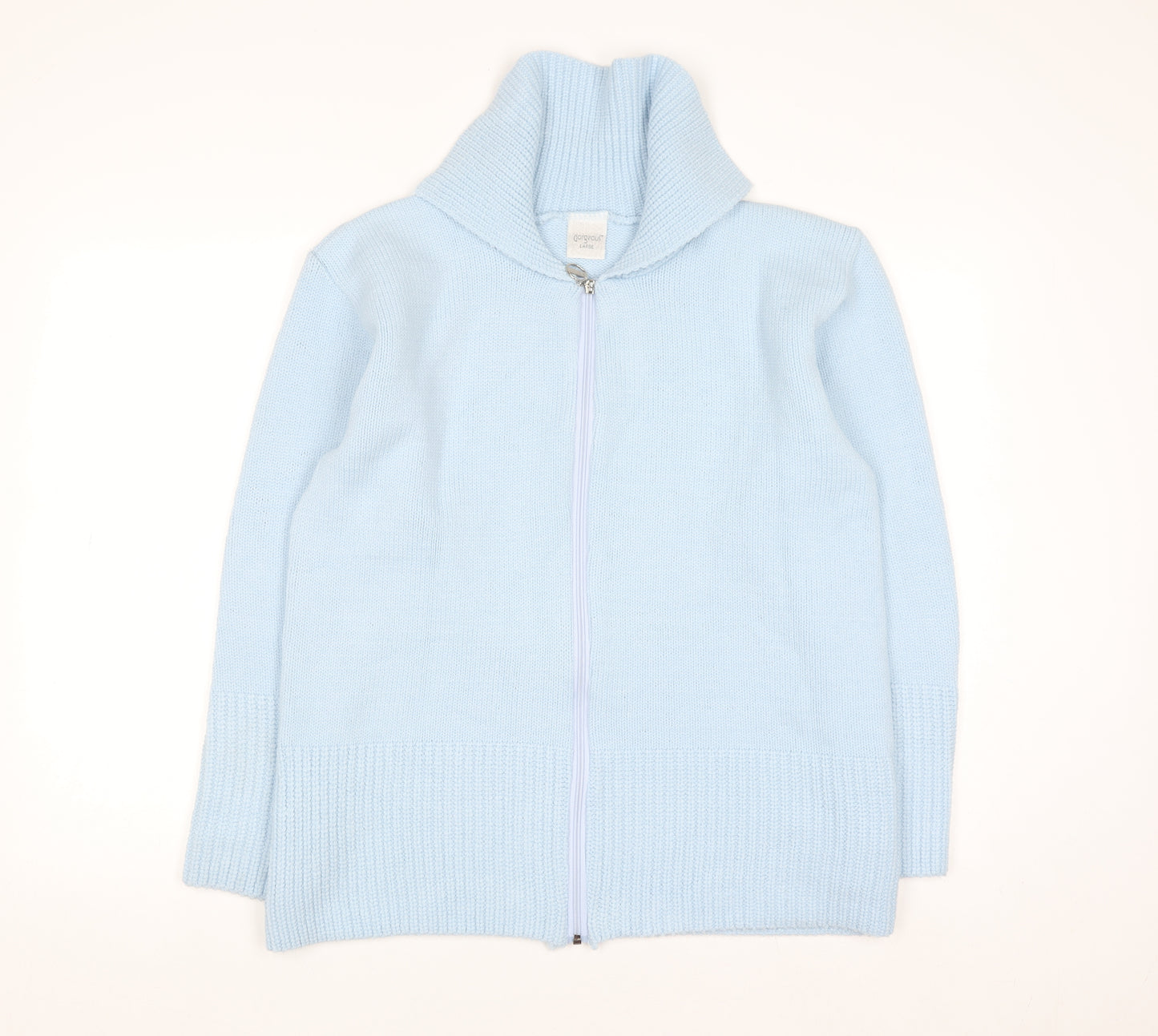Gorgeous Women Light Blue Full Zip Knit Cardigan Size L