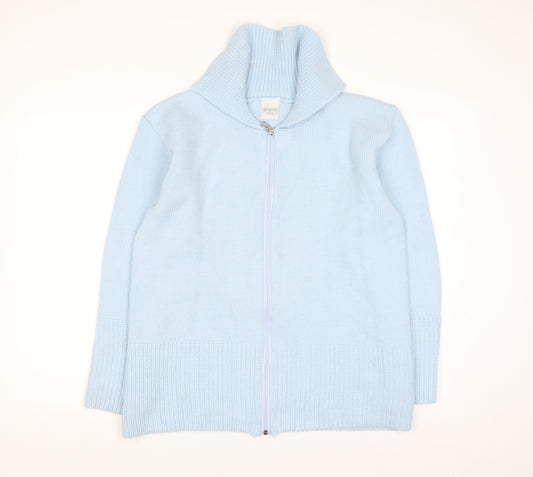 Gorgeous Women Light Blue Full Zip Knit Cardigan Size L
