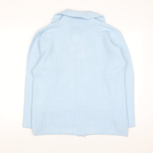 Gorgeous Women Light Blue Full Zip Knit Cardigan Size L