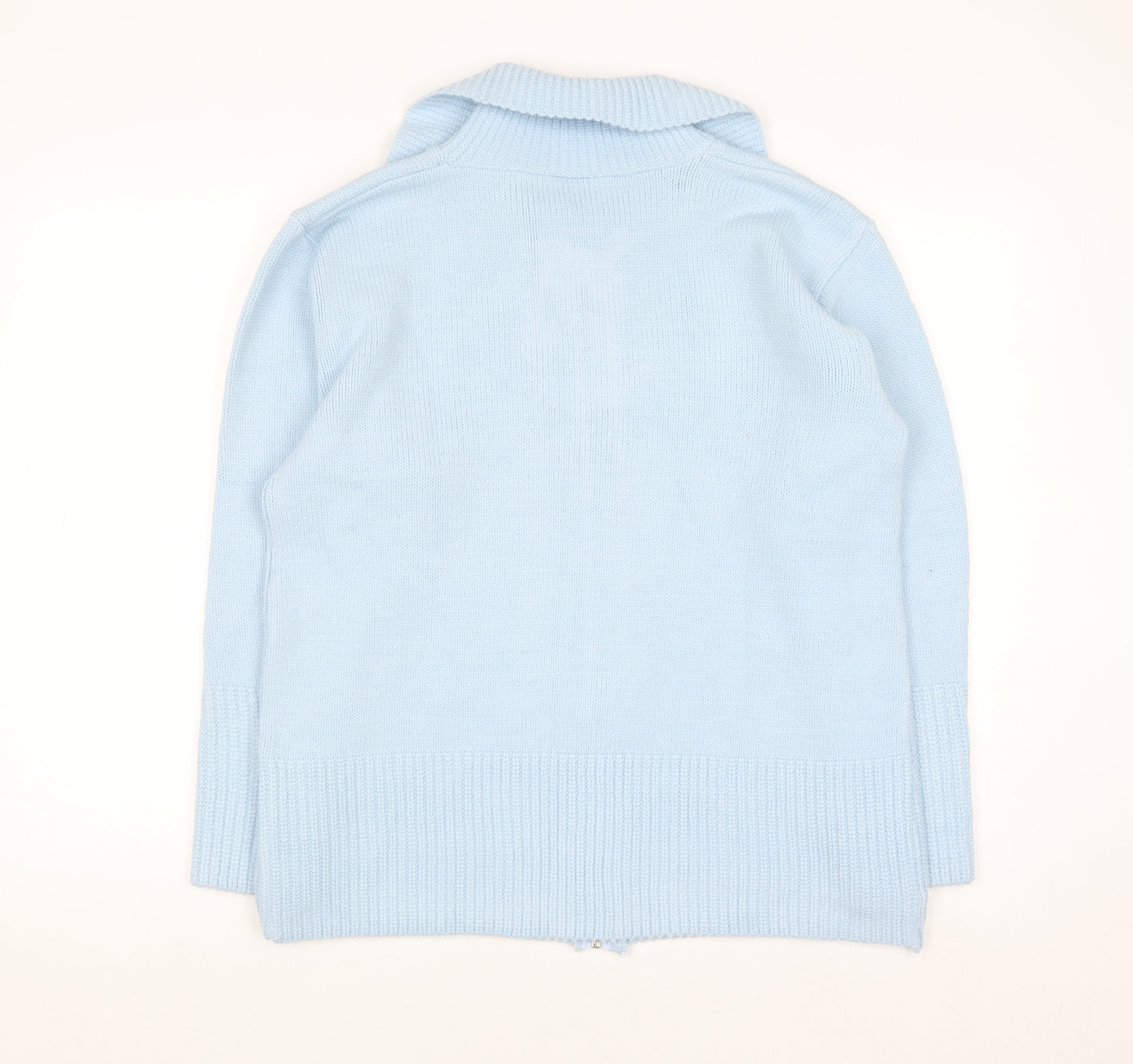 Gorgeous Women Light Blue Full Zip Knit Cardigan Size L