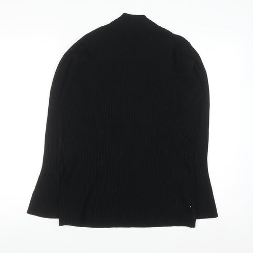 Anthology Womens Black Mock Neck Ribbed Knit Pullover Jumper Size 20