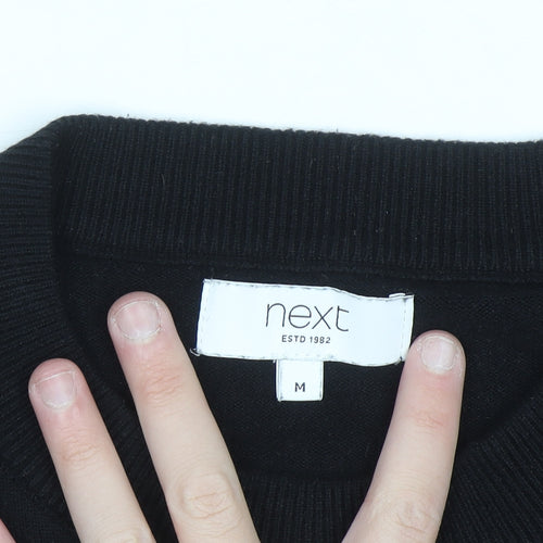 Next Men's Black Medium Crew Neck Pullover Jumper