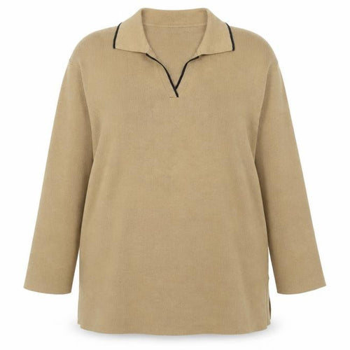 Marks and Spencer Women’s Beige Collared Long Sleeve Acrylic Jumper Size 18