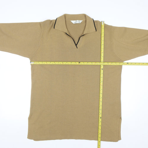 Marks and Spencer Women’s Beige Collared Long Sleeve Acrylic Jumper Size 18