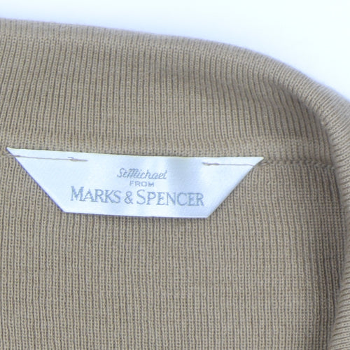 Marks and Spencer Women’s Beige Collared Long Sleeve Acrylic Jumper Size 18