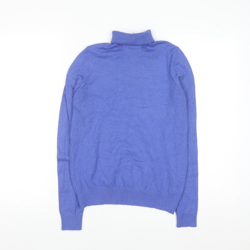 Lefties Women Blue Roll Neck Long Sleeve Pullover Jumper Size 12