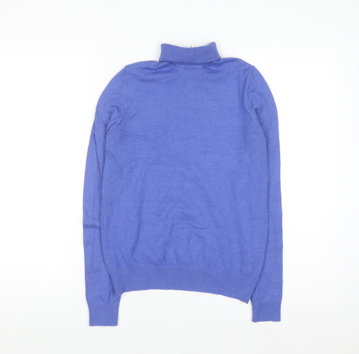 Lefties Women Blue Roll Neck Long Sleeve Pullover Jumper Size 12